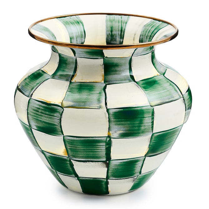 Emerald Check Large Vase