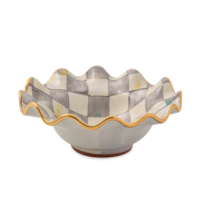Sterling Check Ceramic Fluted Breakfast Bowl