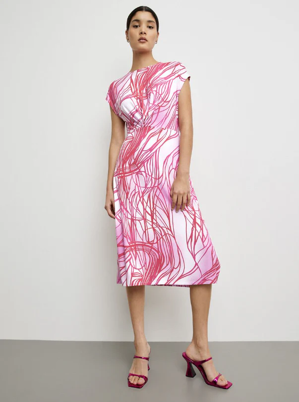 TAIFUNShirt Dress with Long SideRed/Pink