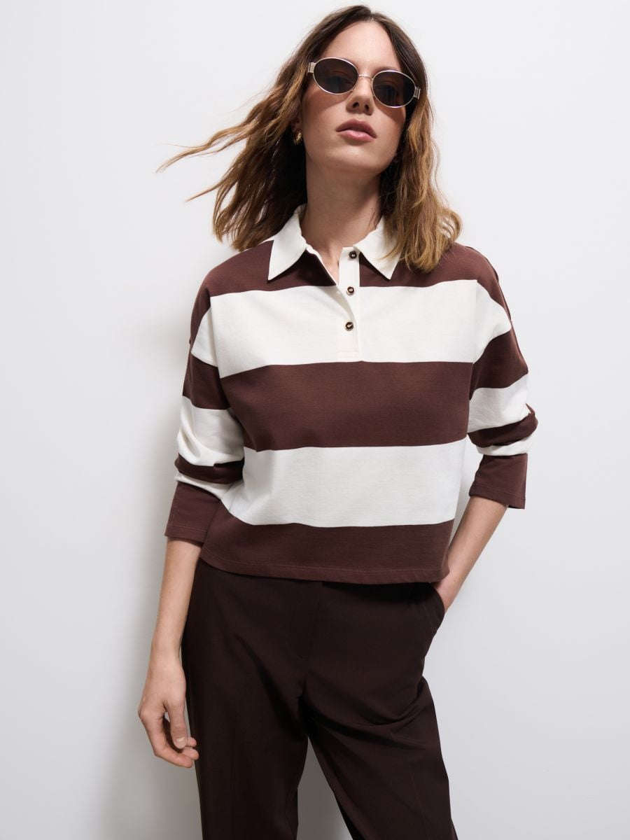 Longsleeve z kołnierzykiem polo