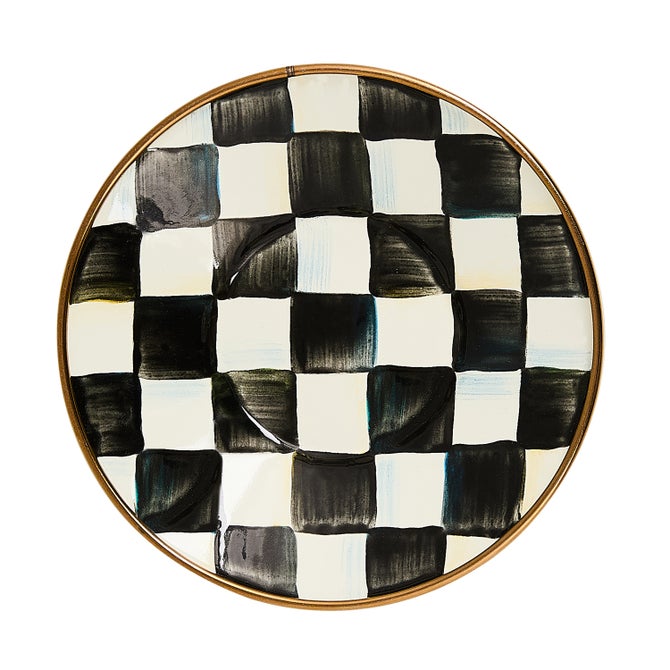 Rosy Check Tea Glass Saucer