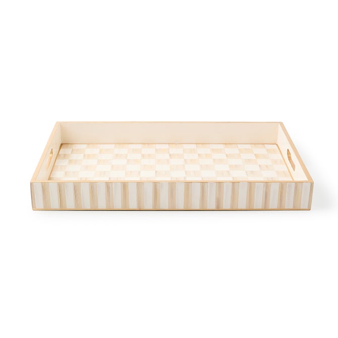 Mocha Check Serving Tray