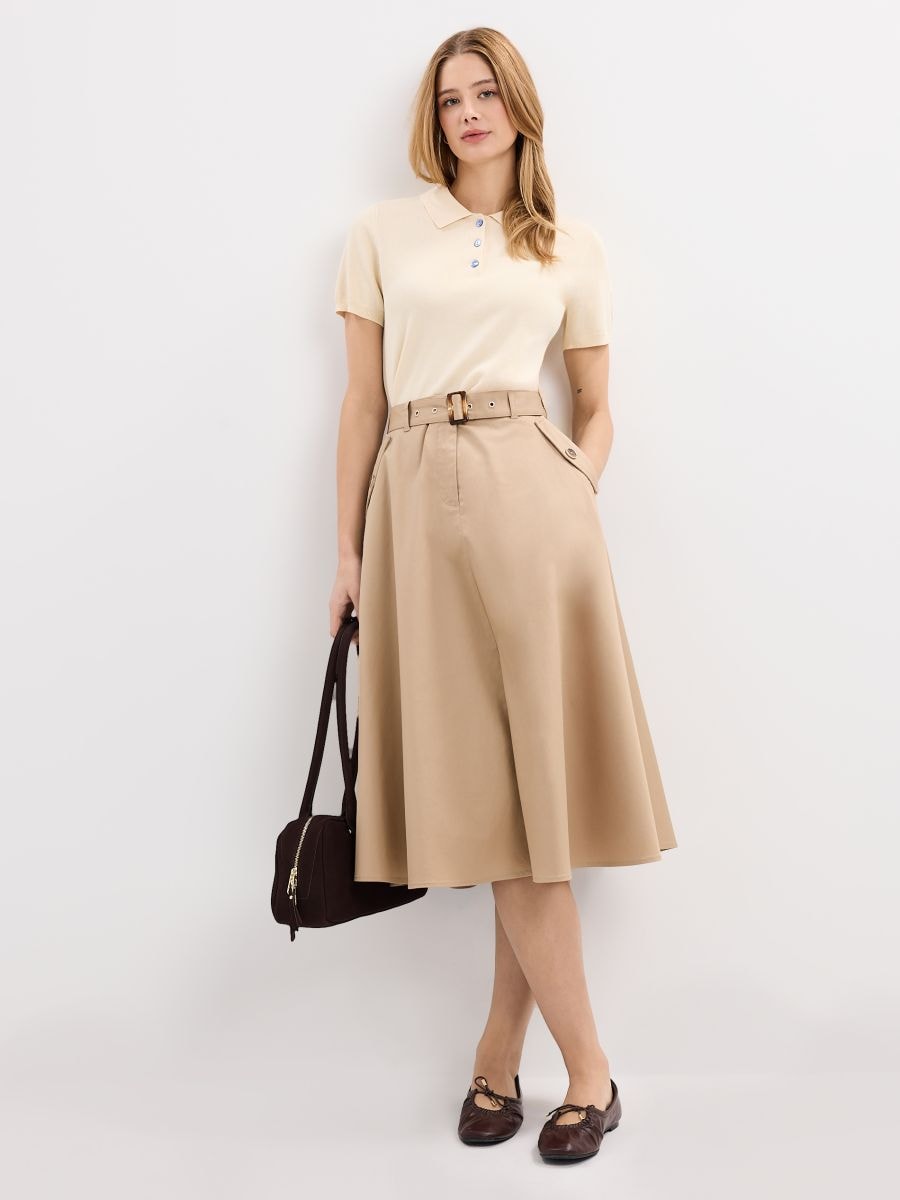 Spódnica midi z paskiem