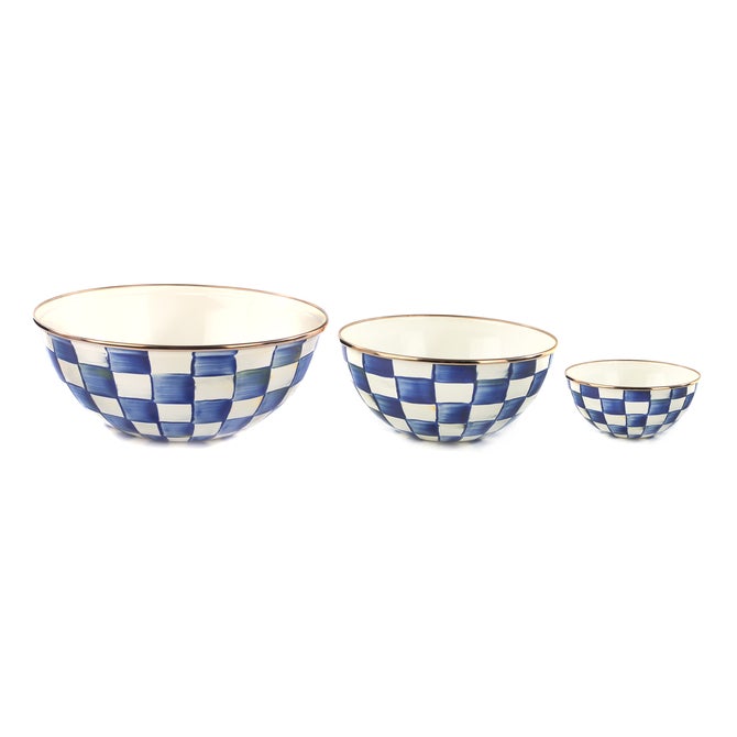 Royal Check Mixing Bowls, Set of 3