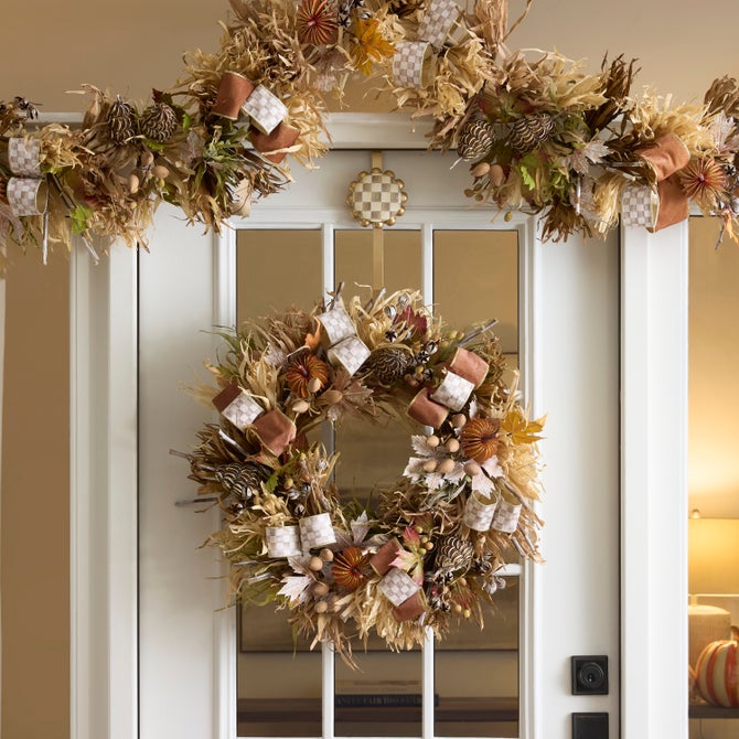 Mocha Check Harvest Garland