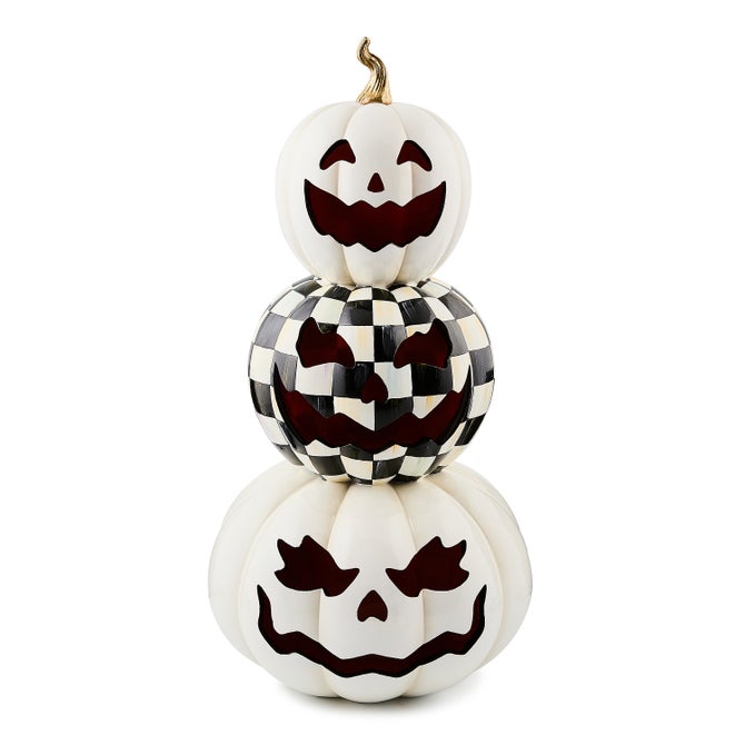 Courtly Check Stacked Illuminated Pumpkins