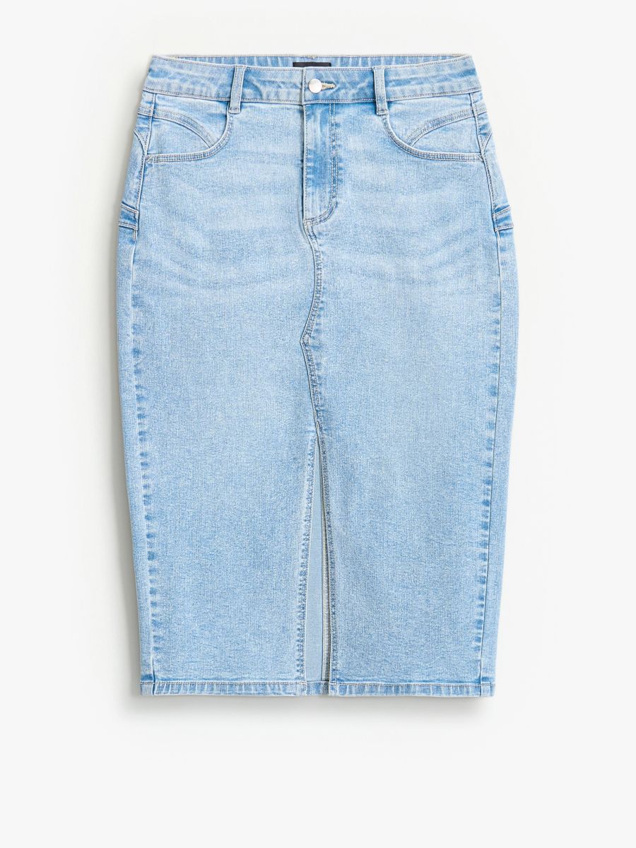Jeansowa spódnica midi