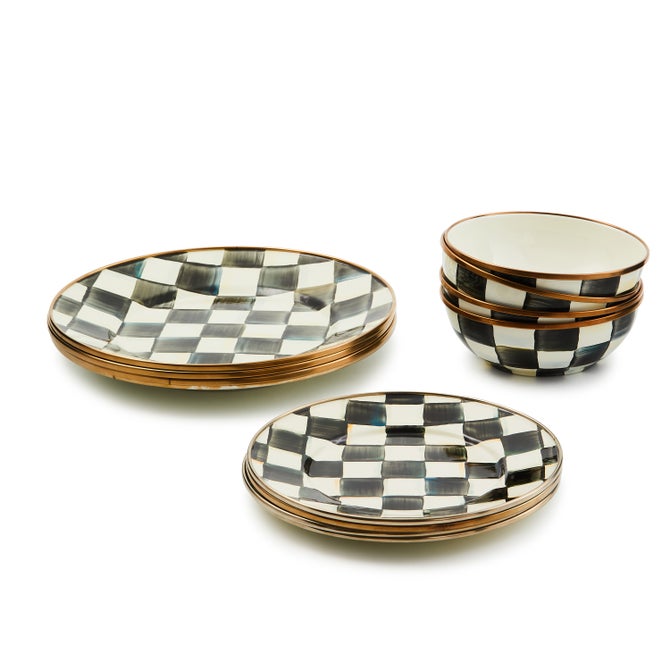 Courtly Check Dinnerware 12pc Complete Set