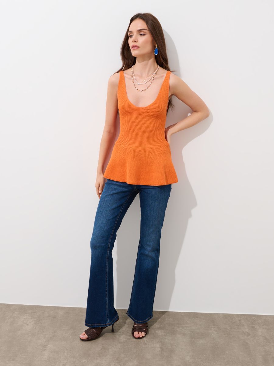 Pomarańczowy top z wiskozą