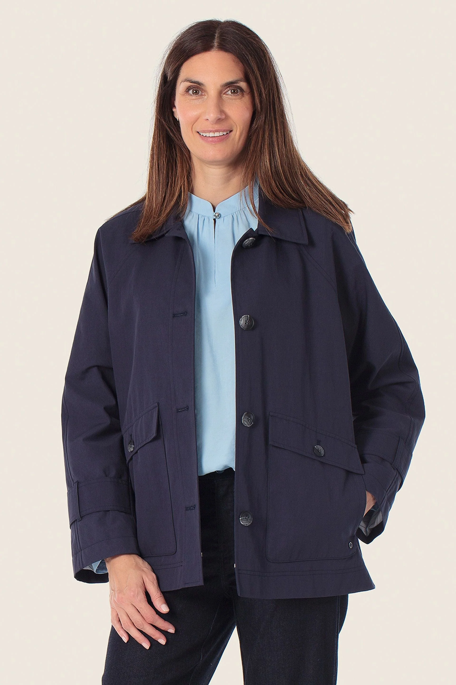 Trenchcoat kurz dunkelblau