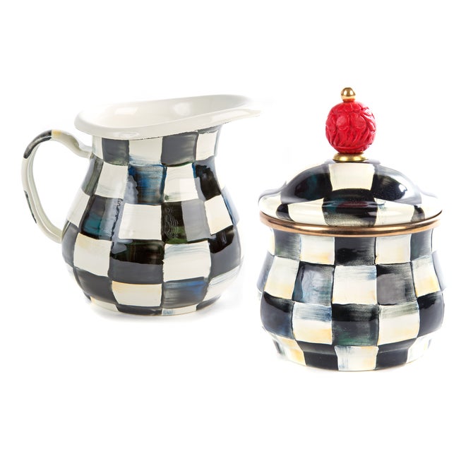 Royal Check Creamer & Sugar Bowl Set