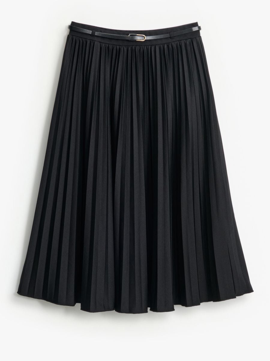 Plisowana czarna spódnica midi