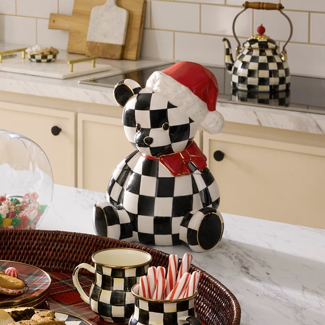 Courtly Santa Bear Cookie Jar
