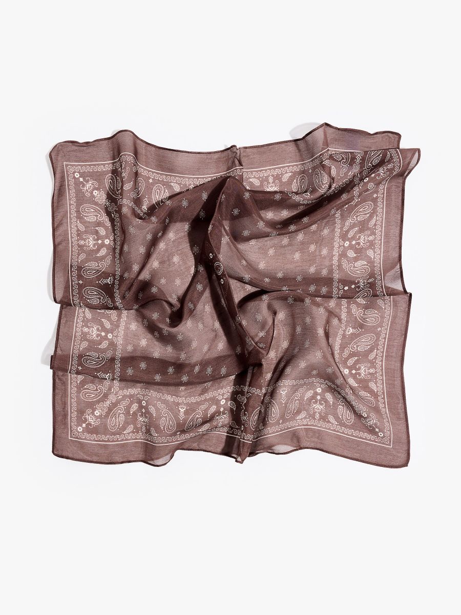 Brązowa apaszka z modalu i jedwabiu