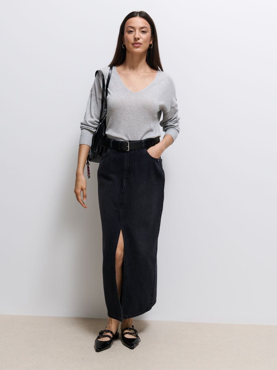 Jeansowa spódnica maxi