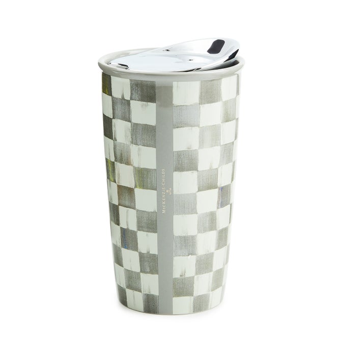Sterling Check Ceramic Travel Cup