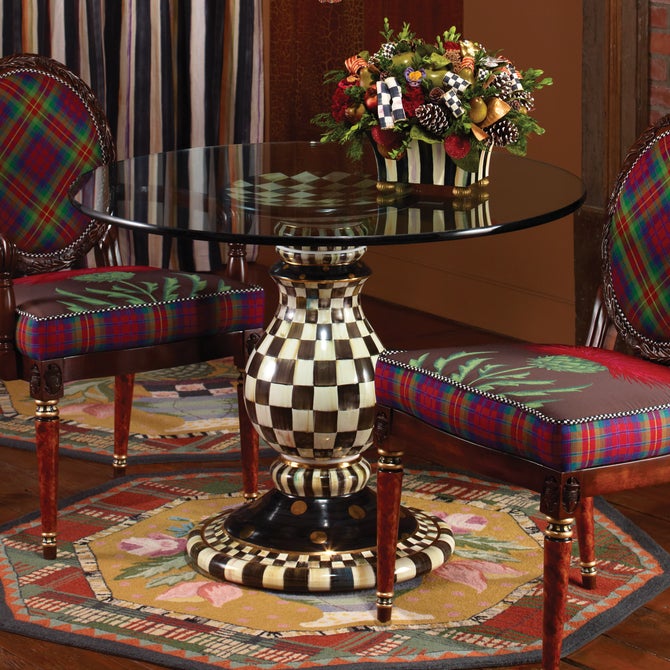 Courtly Check Ceramic Pedestal Table Base