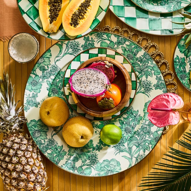 Floral Enamel Serving Platter