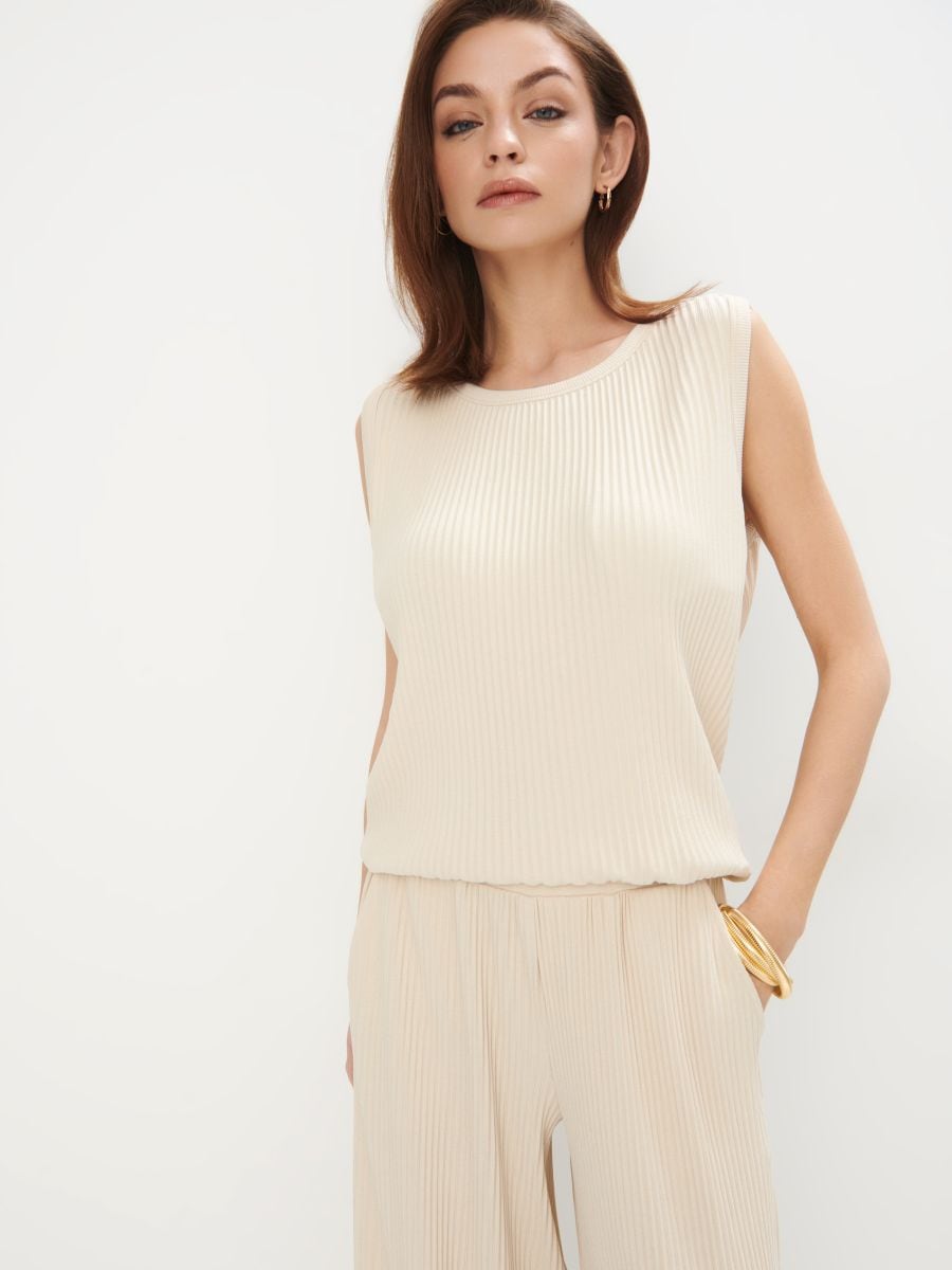 Plisowany zielony top