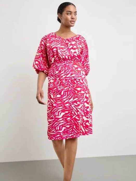 TAIFUNDigital Red Patterned DressRed