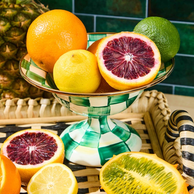 Check Enamel Compote