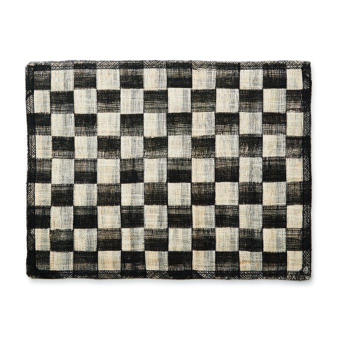 Black Sinamay Placemats, Set of 4