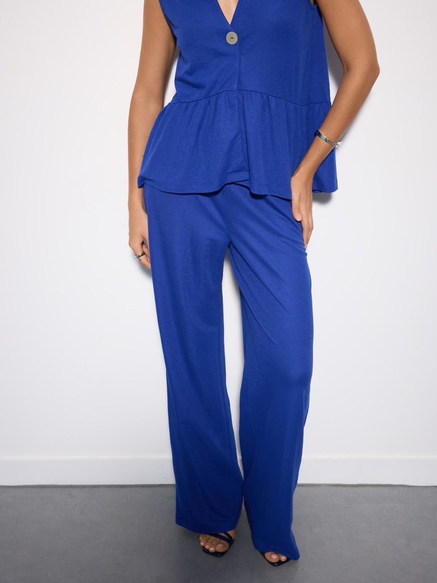 Szerokie kobaltowe spodnie