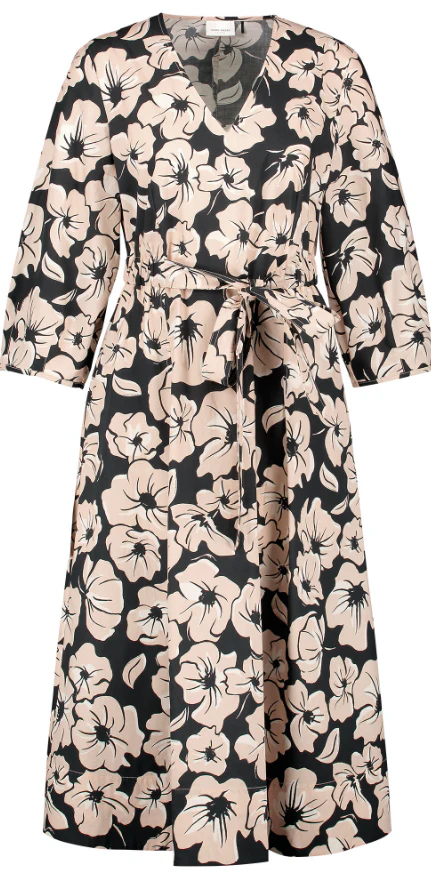 GERRY WEBERA Line Dress with Waist BandBlack/Cream