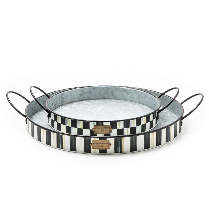 Spectator Galvanized Serving Trays, Set of 2