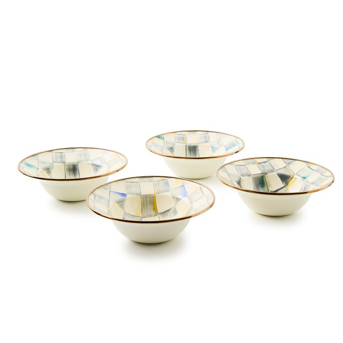 Sterling Check Breakfast Bowls, Set of 4