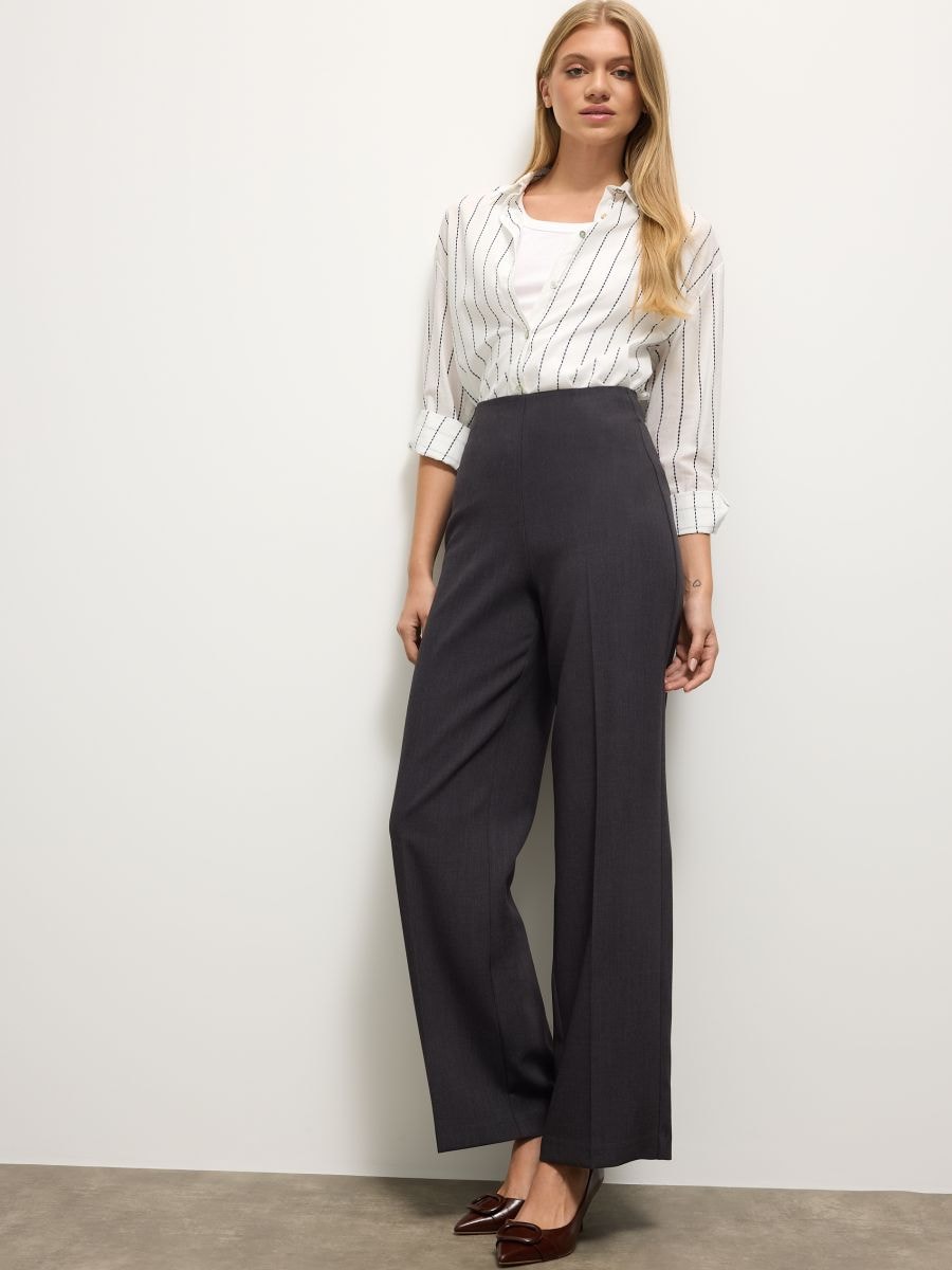 Czarne spodnie wide leg