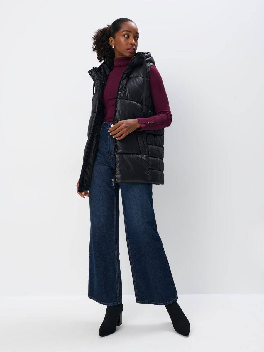 Pikowana kremowa kamizelka