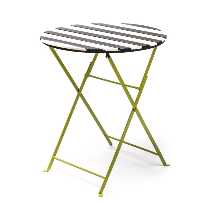 Outdoor Black and White Bistro Side Table