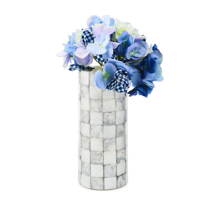 Sterling Check Capiz Small Vase