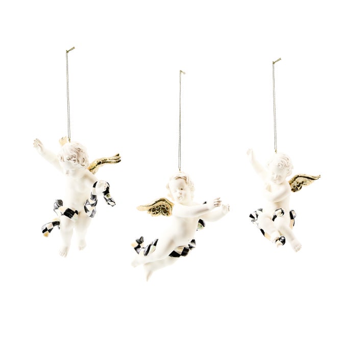 Courtly Noel Cherub Ornaments, Set of 3