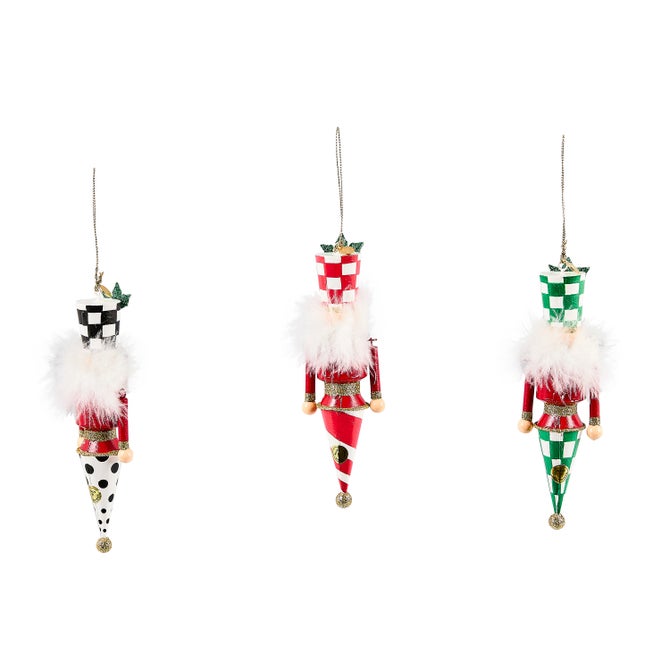 Check It Out Tin Nutcracker Ornaments, Set of 3
