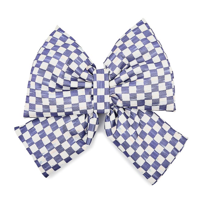 Violet Check Medium Bow