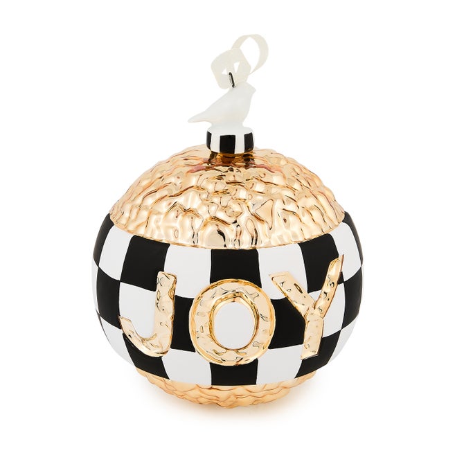 Courtly Noel JOY Glass Ball Ornament