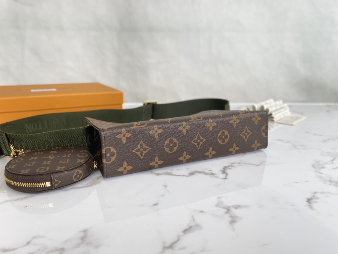 Louis Vuitton Pochette Voyage MM Monogram Macassar Coated Canvas Green