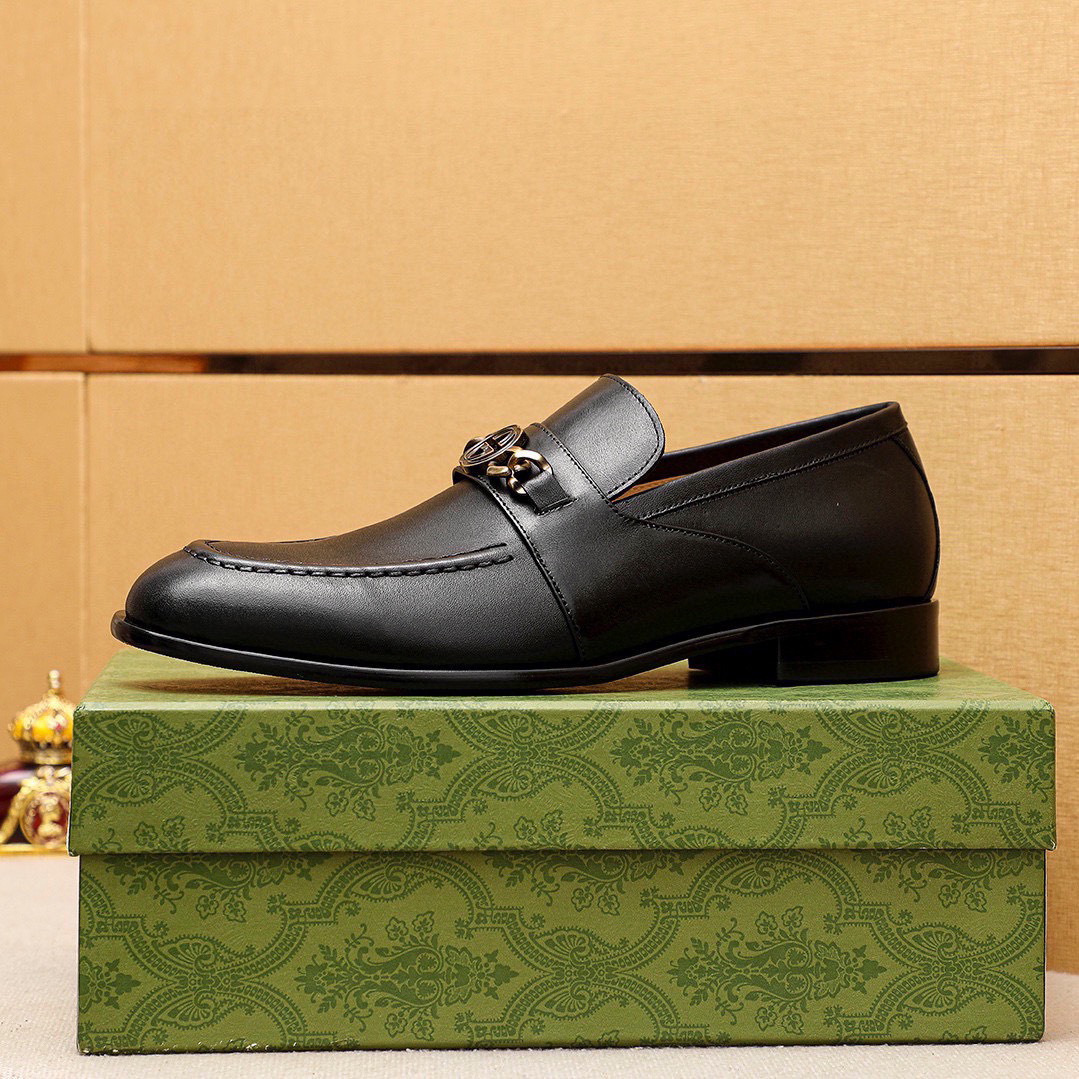 Gucci men's leather shoes-82