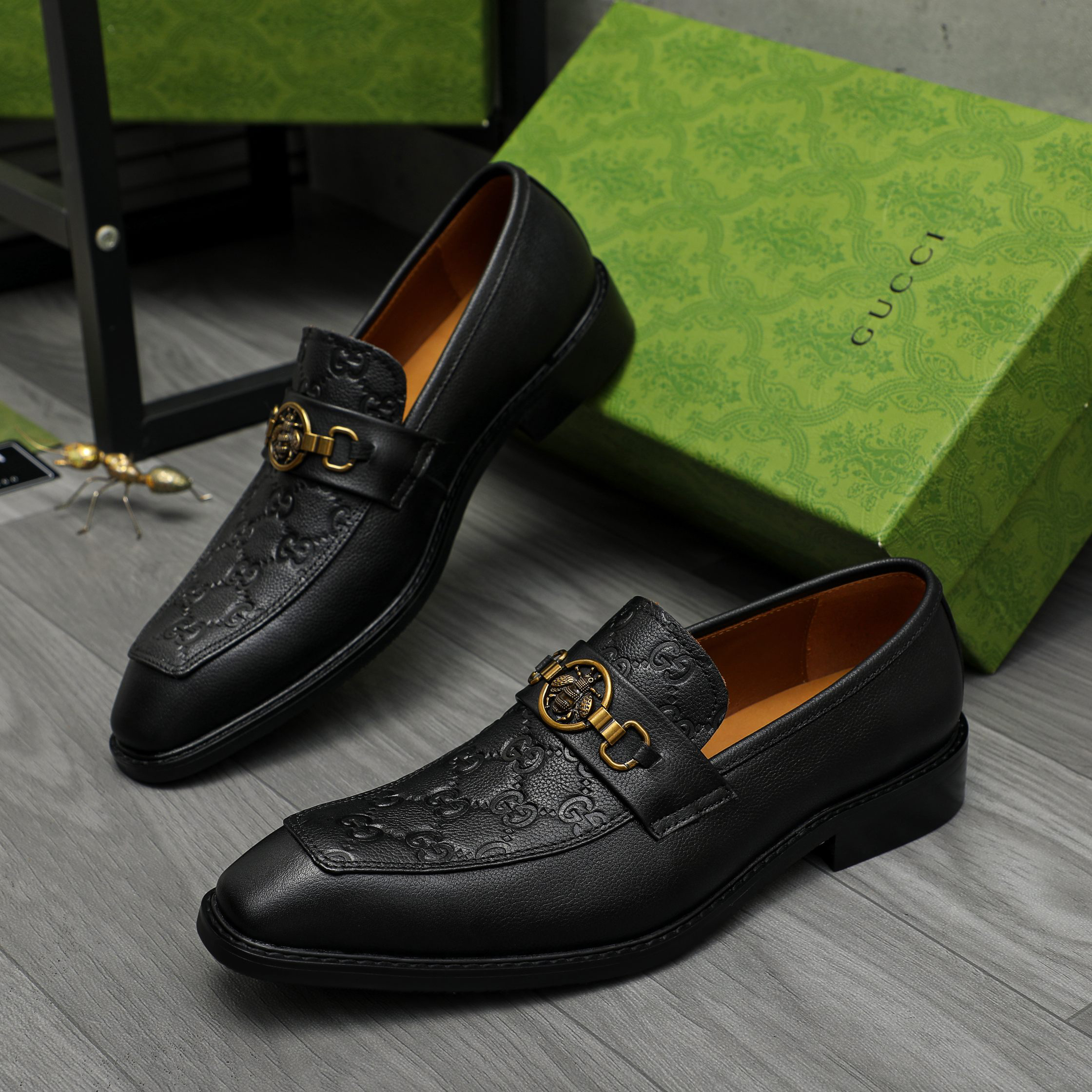 Gucci men's leather shoes-84