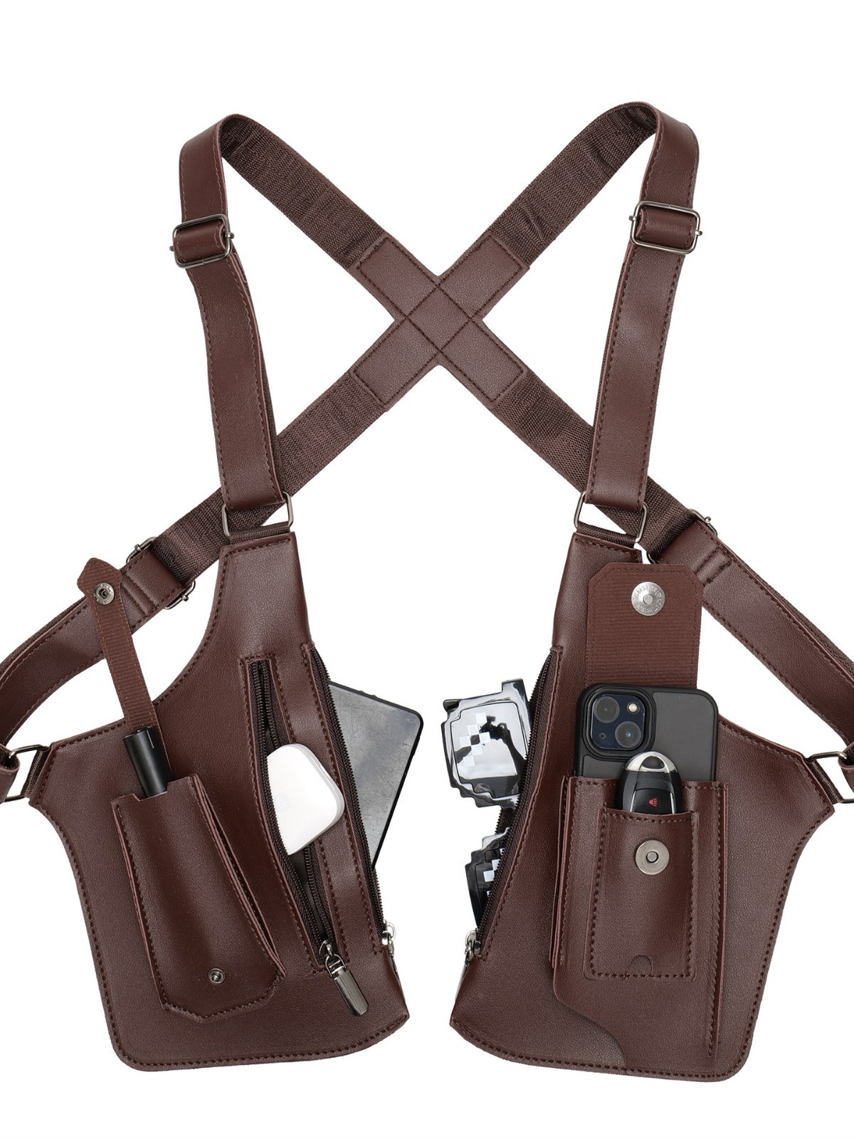 Tactical Double Shoulder Armpit Bag,Anti-Pickpocket Hidden Strap Wallet