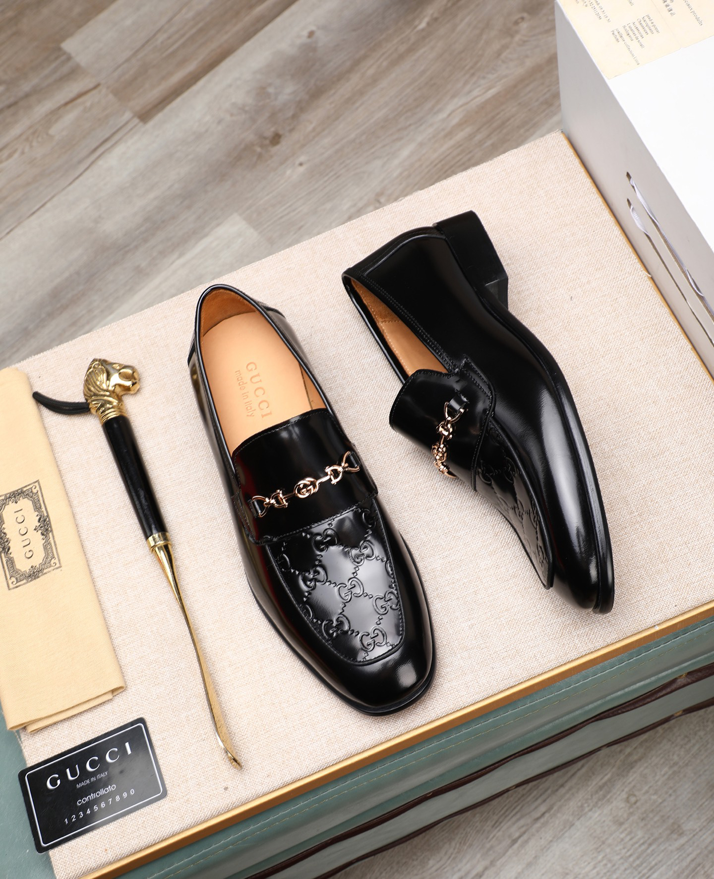 Gucci men's leather shoes-98