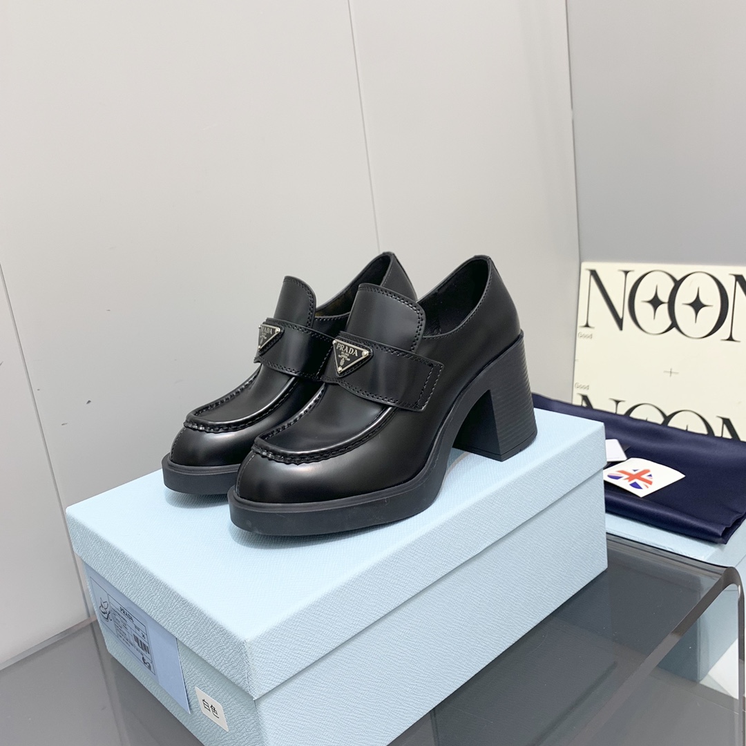 Prada women's leather shoes-34