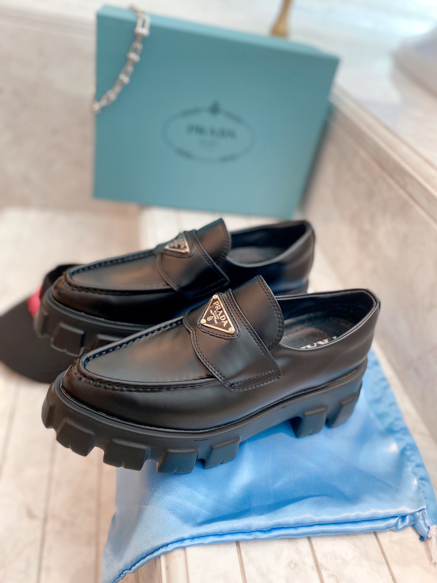 Prada women's leather shoes-35