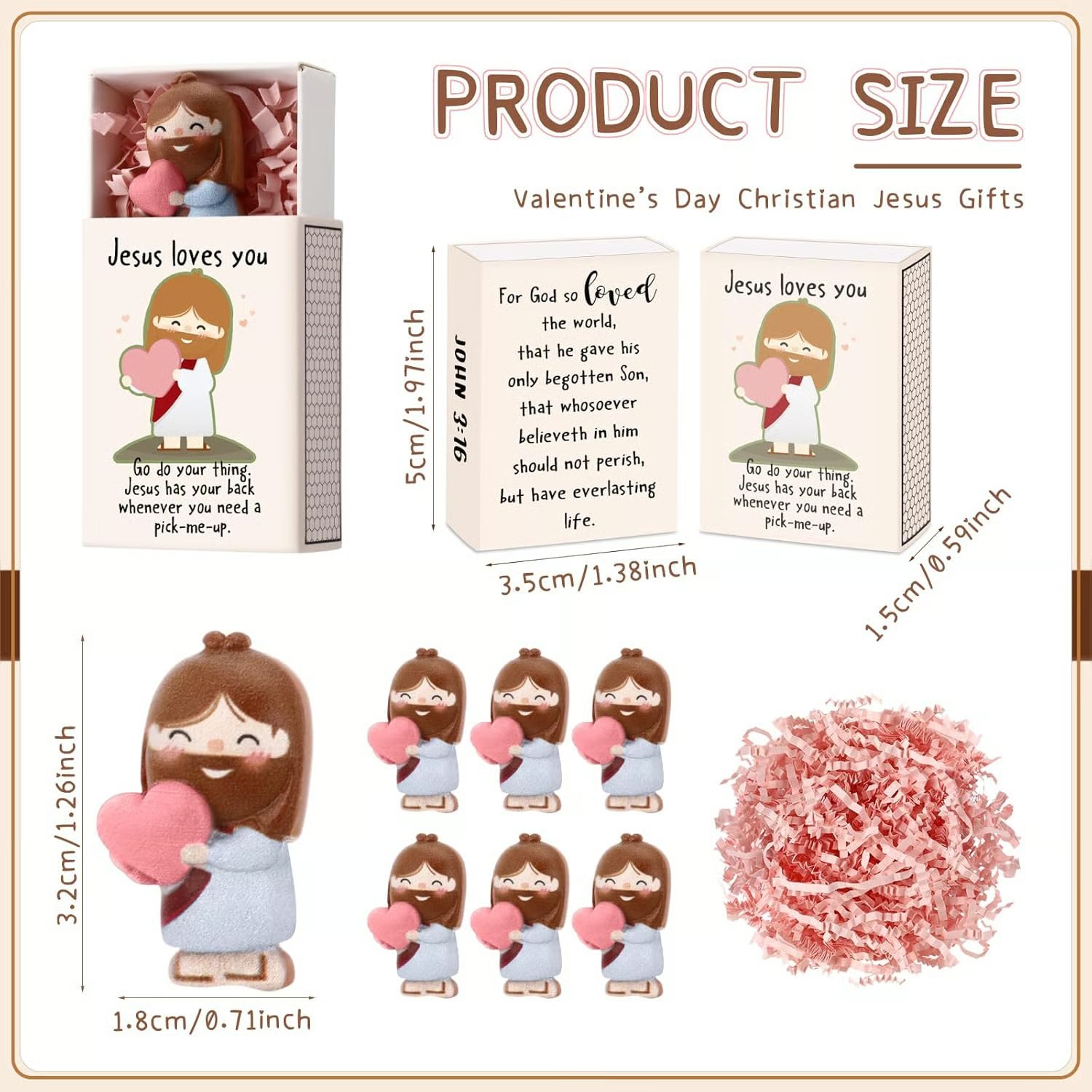 🙏💝Mini Jesus Loves You Figurines Gifts✨