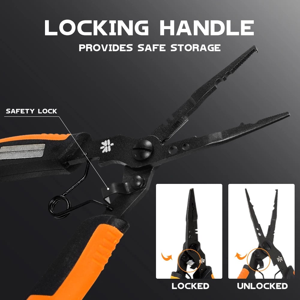 Multifunction Fishing Pliers with Teflon Coating – Split Ring, Hook Removal, and Crimping Tool🎣🔧