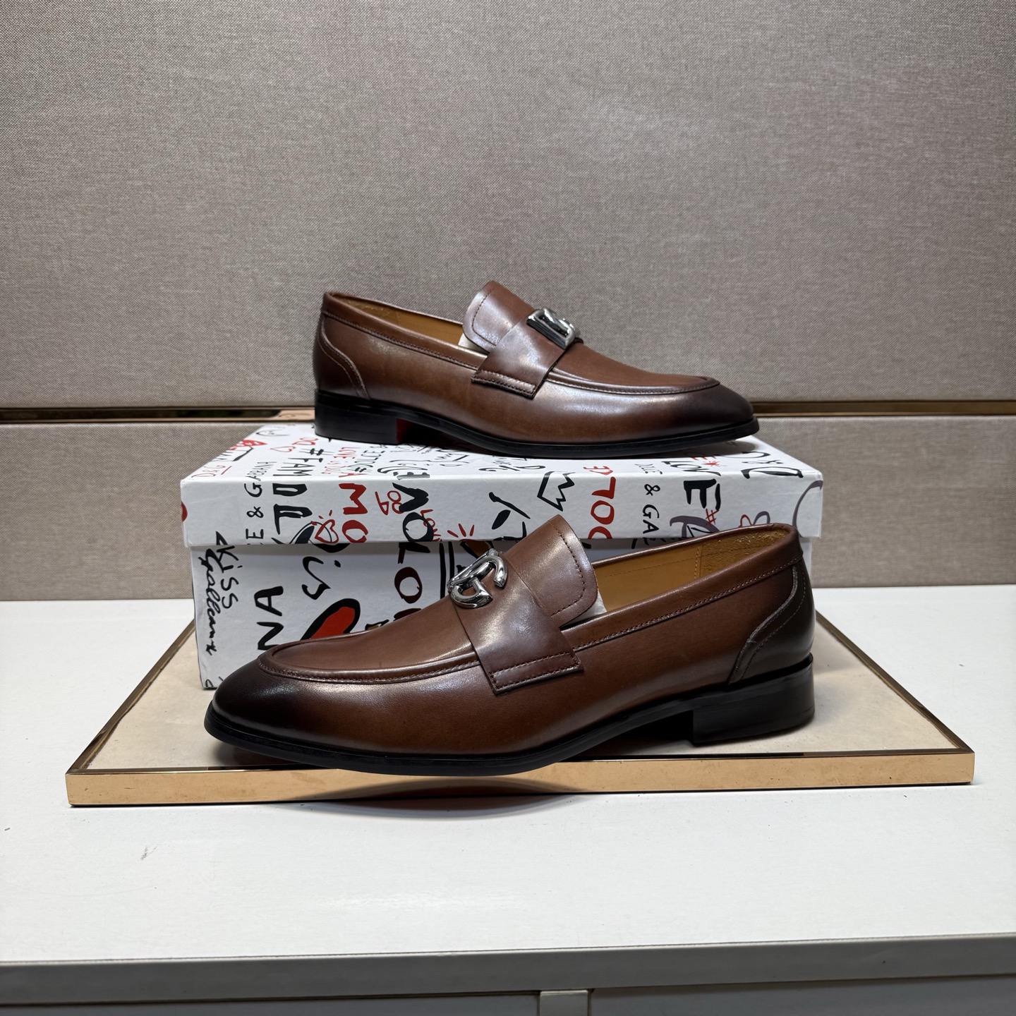 D&G men's leather shoes-99