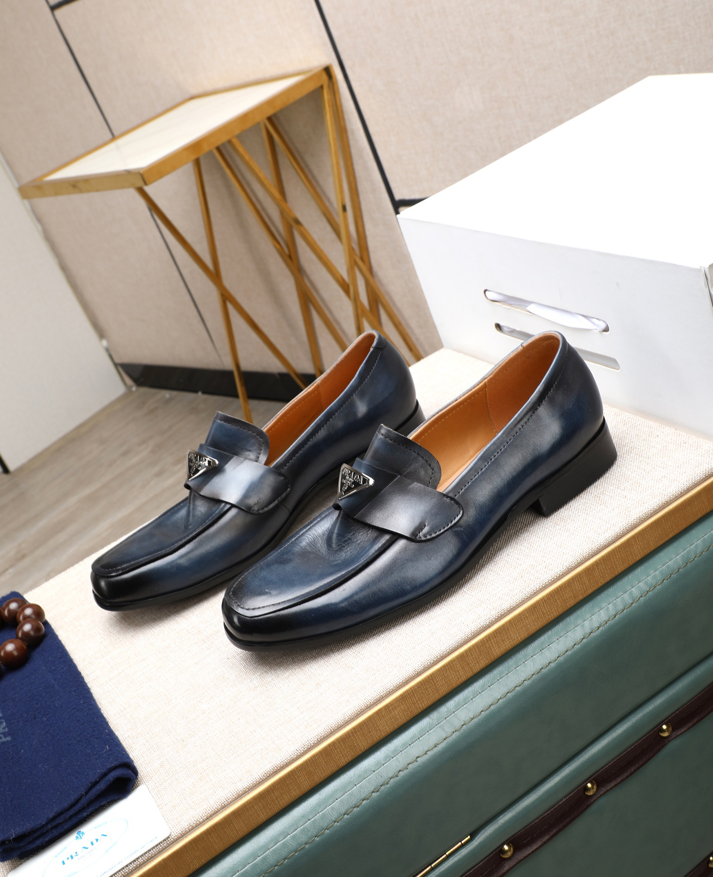 Prada men's leather shoes-58