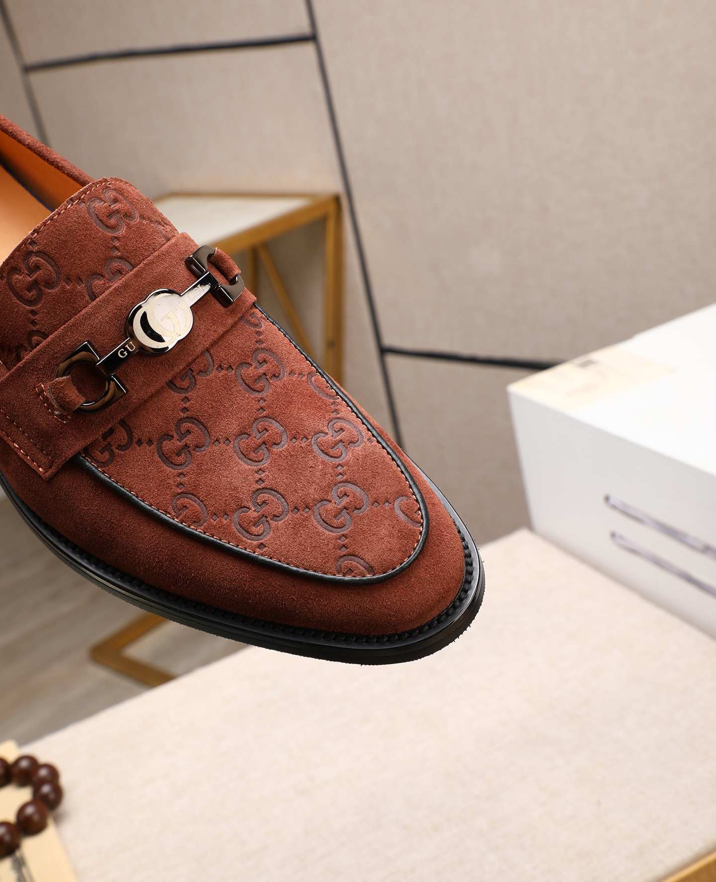 Gucci men's leather shoes-21